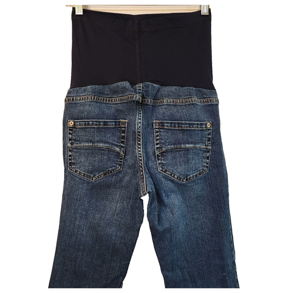 Liz Lange Womens Maternity Jeans Size 4 Blue Straight Leg High Waist Panel - Picture 8 of 9
